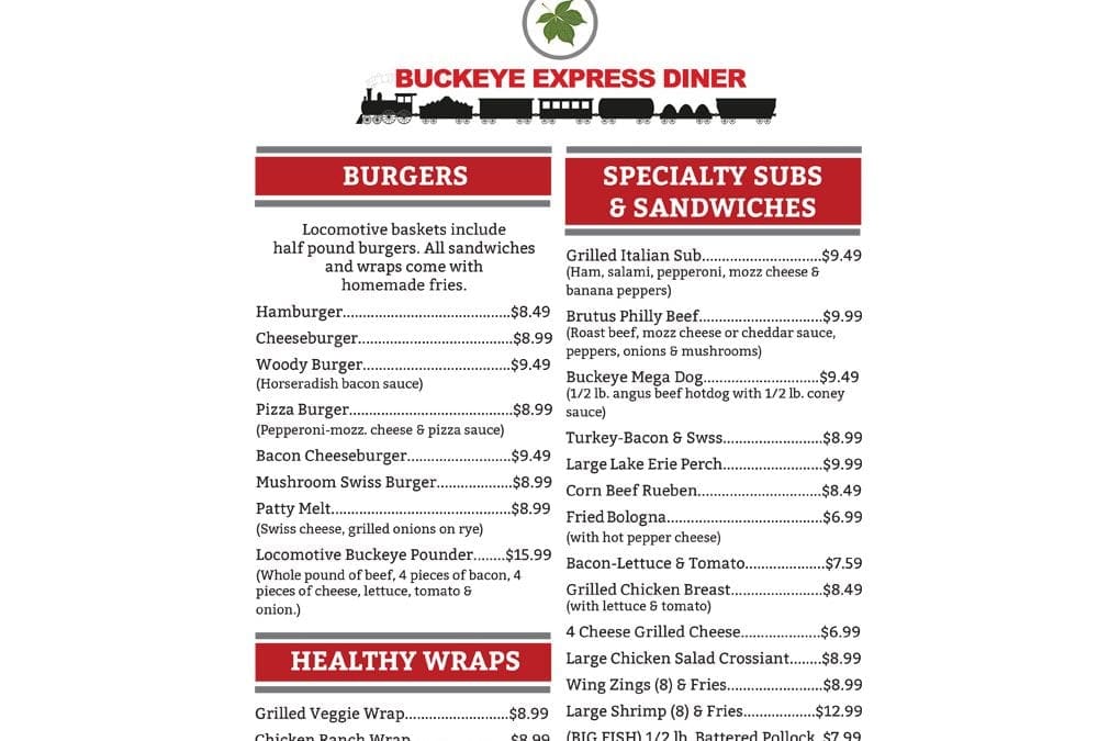 Buckeye Express Diner Menu