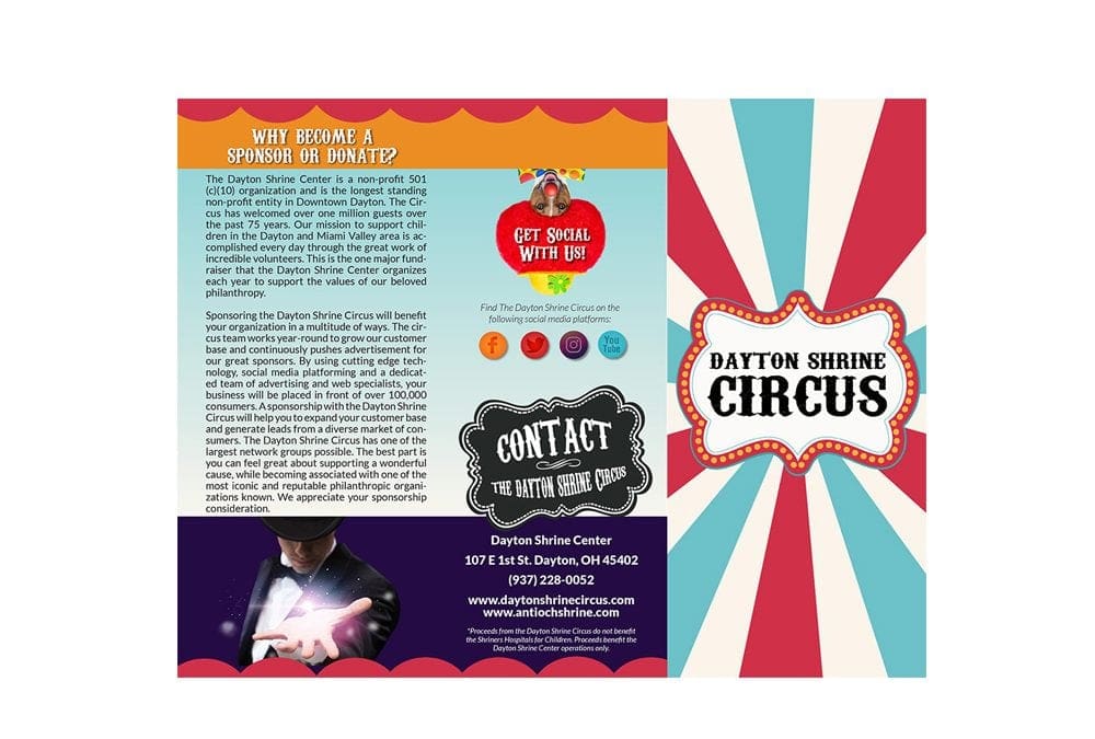 Tri-Fold Brochure for Antioch Shrine Circus